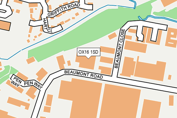 OX16 1SD map - OS OpenMap – Local (Ordnance Survey)