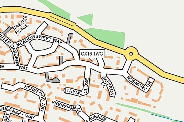 OX16 1WG map - OS OpenMap – Local (Ordnance Survey) OX16 1WG map - OS OpenMap – Local (Ordnance Survey)