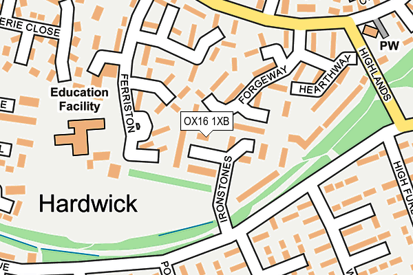 OX16 1XB map - OS OpenMap – Local (Ordnance Survey)