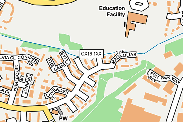 OX16 1XX map - OS OpenMap – Local (Ordnance Survey) OX16 1XX map - OS OpenMap – Local (Ordnance Survey)