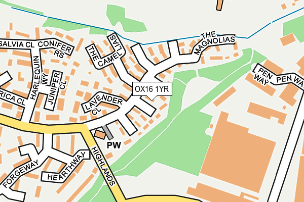 OX16 1YR map - OS OpenMap – Local (Ordnance Survey) OX16 1YR map - OS OpenMap – Local (Ordnance Survey)