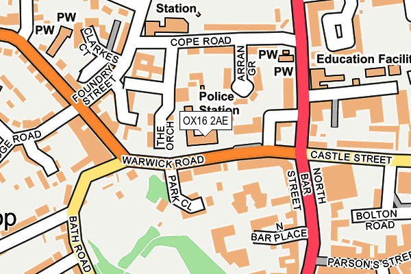 OX16 2AE map - OS OpenMap – Local (Ordnance Survey) OX16 2AE map - OS OpenMap – Local (Ordnance Survey)