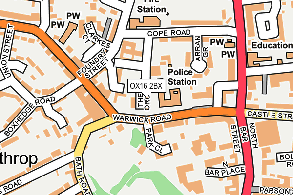 OX16 2BX map - OS OpenMap – Local (Ordnance Survey) OX16 2BX map - OS OpenMap – Local (Ordnance Survey)