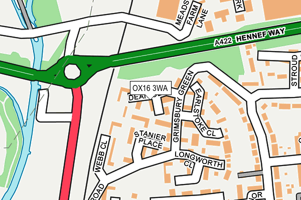 OX16 3WA map - OS OpenMap – Local (Ordnance Survey) OX16 3WA map - OS OpenMap – Local (Ordnance Survey)
