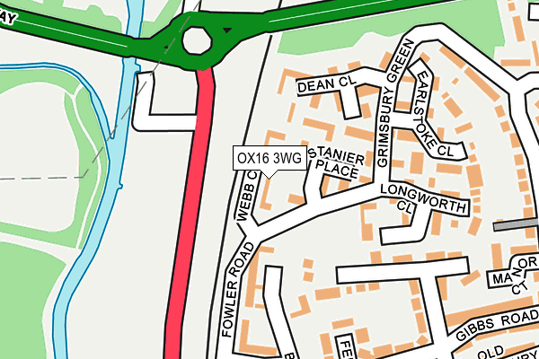 OX16 3WG map - OS OpenMap – Local (Ordnance Survey) OX16 3WG map - OS OpenMap – Local (Ordnance Survey)