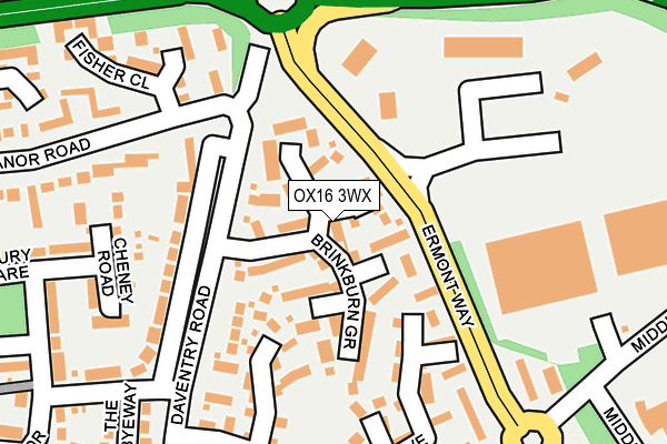 OX16 3WX map - OS OpenMap – Local (Ordnance Survey) OX16 3WX map - OS OpenMap – Local (Ordnance Survey)