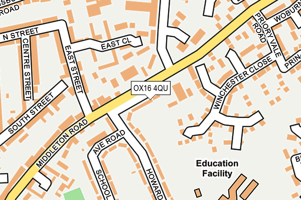 OX16 4QU map - OS OpenMap – Local (Ordnance Survey) OX16 4QU map - OS OpenMap – Local (Ordnance Survey)