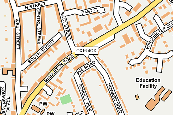 OX16 4QX map - OS OpenMap – Local (Ordnance Survey) OX16 4QX map - OS OpenMap – Local (Ordnance Survey)