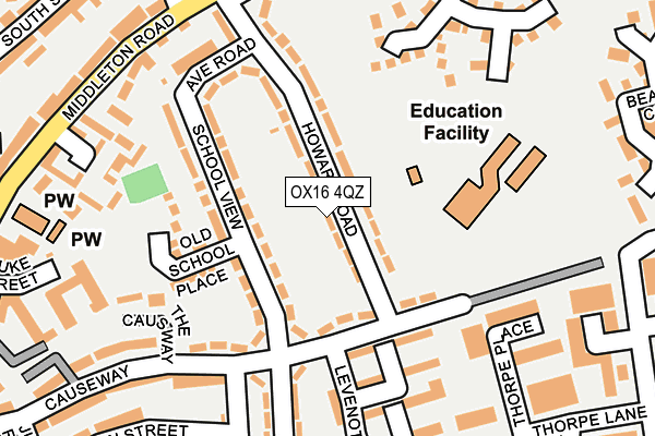OX16 4QZ map - OS OpenMap – Local (Ordnance Survey)
