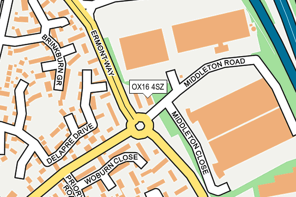 OX16 4SZ map - OS OpenMap – Local (Ordnance Survey) OX16 4SZ map - OS OpenMap – Local (Ordnance Survey)