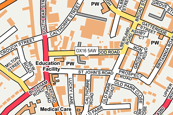 OX16 5AW map - OS OpenMap – Local (Ordnance Survey) OX16 5AW map - OS OpenMap – Local (Ordnance Survey)