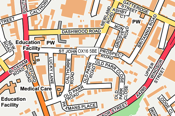 OX16 5BE map - OS OpenMap – Local (Ordnance Survey) OX16 5BE map - OS OpenMap – Local (Ordnance Survey)
