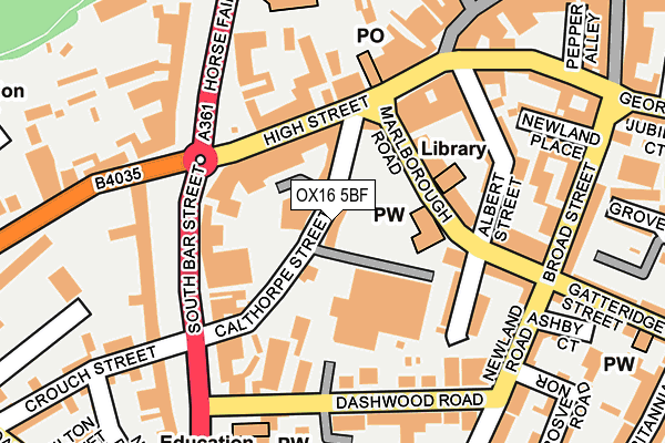 OX16 5BF map - OS OpenMap – Local (Ordnance Survey) OX16 5BF map - OS OpenMap – Local (Ordnance Survey)