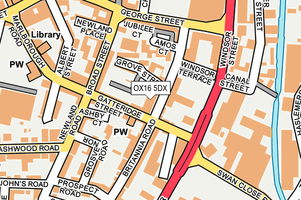 OX16 5DX map - OS OpenMap – Local (Ordnance Survey) OX16 5DX map - OS OpenMap – Local (Ordnance Survey)