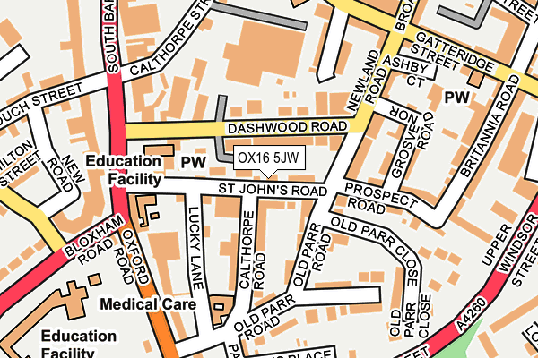 OX16 5JW map - OS OpenMap – Local (Ordnance Survey) OX16 5JW map - OS OpenMap – Local (Ordnance Survey)