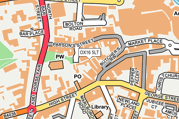 OX16 5LT map - OS OpenMap – Local (Ordnance Survey) OX16 5LT map - OS OpenMap – Local (Ordnance Survey)