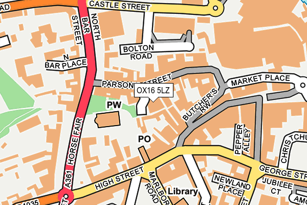 OX16 5LZ map - OS OpenMap – Local (Ordnance Survey) OX16 5LZ map - OS OpenMap – Local (Ordnance Survey)