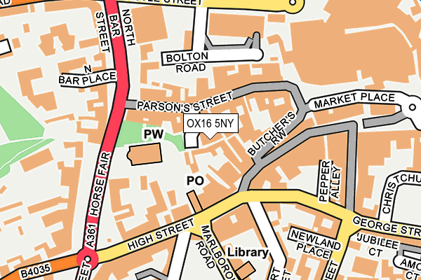 OX16 5NY map - OS OpenMap – Local (Ordnance Survey) OX16 5NY map - OS OpenMap – Local (Ordnance Survey)