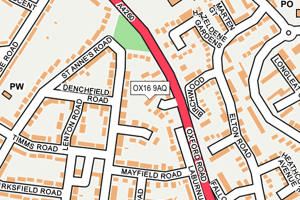 OX16 9AQ map - OS OpenMap – Local (Ordnance Survey) OX16 9AQ map - OS OpenMap – Local (Ordnance Survey)