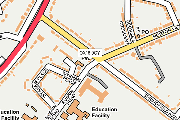 OX16 9GY map - OS OpenMap – Local (Ordnance Survey) OX16 9GY map - OS OpenMap – Local (Ordnance Survey)
