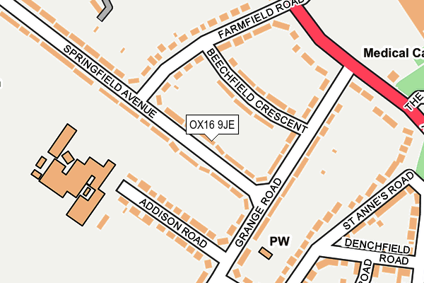 OX16 9JE map - OS OpenMap – Local (Ordnance Survey) OX16 9JE map - OS OpenMap – Local (Ordnance Survey)