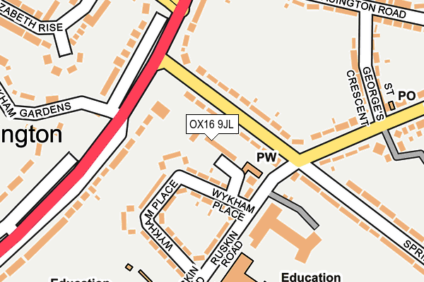 OX16 9JL map - OS OpenMap – Local (Ordnance Survey) OX16 9JL map - OS OpenMap – Local (Ordnance Survey)