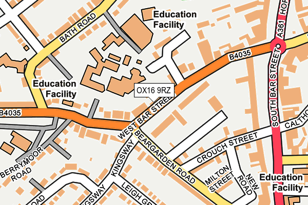 OX16 9RZ map - OS OpenMap – Local (Ordnance Survey) OX16 9RZ map - OS OpenMap – Local (Ordnance Survey)