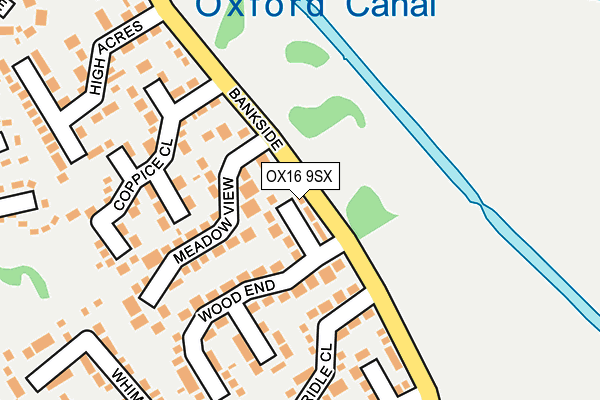 OX16 9SX map - OS OpenMap – Local (Ordnance Survey) OX16 9SX map - OS OpenMap – Local (Ordnance Survey)