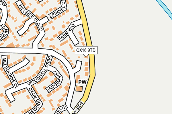 OX16 9TD map - OS OpenMap – Local (Ordnance Survey) OX16 9TD map - OS OpenMap – Local (Ordnance Survey)