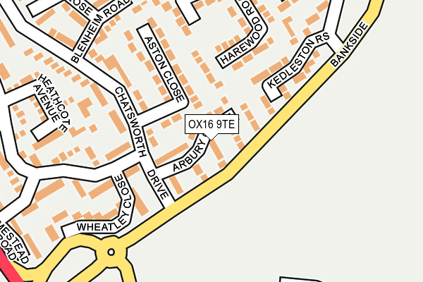 OX16 9TE map - OS OpenMap – Local (Ordnance Survey) OX16 9TE map - OS OpenMap – Local (Ordnance Survey)