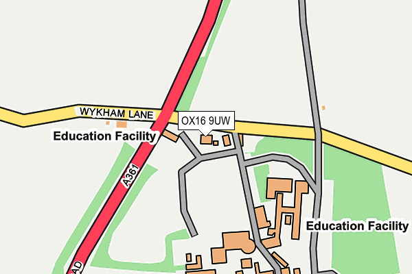 OX16 9UW map - OS OpenMap – Local (Ordnance Survey) OX16 9UW map - OS OpenMap – Local (Ordnance Survey)