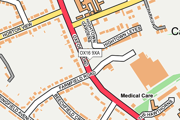 OX16 9XA map - OS OpenMap – Local (Ordnance Survey) OX16 9XA map - OS OpenMap – Local (Ordnance Survey)