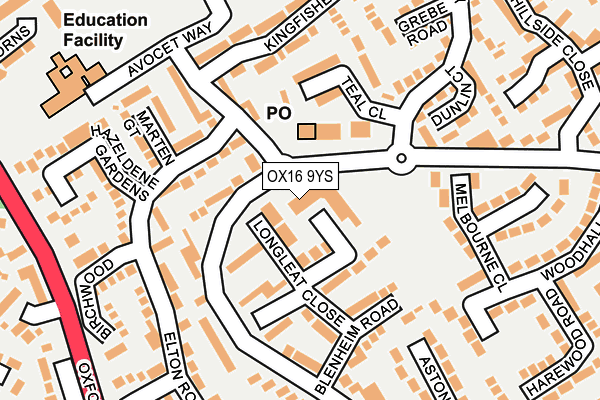 OX16 9YS map - OS OpenMap – Local (Ordnance Survey) OX16 9YS map - OS OpenMap – Local (Ordnance Survey)