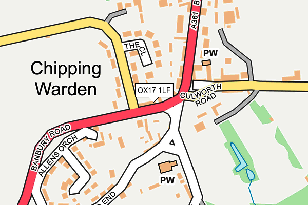 OX17 1LF map - OS OpenMap – Local (Ordnance Survey)