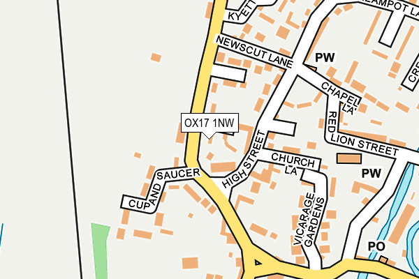 OX17 1NW map - OS OpenMap – Local (Ordnance Survey) OX17 1NW map - OS OpenMap – Local (Ordnance Survey)