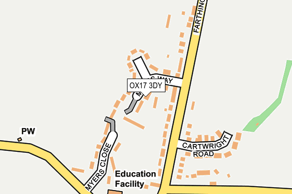 OX17 3DY map - OS OpenMap – Local (Ordnance Survey) OX17 3DY map - OS OpenMap – Local (Ordnance Survey)