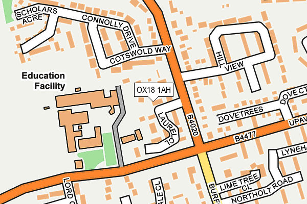 OX18 1AH map - OS OpenMap – Local (Ordnance Survey) OX18 1AH map - OS OpenMap – Local (Ordnance Survey)