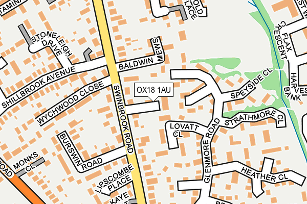 OX18 1AU map - OS OpenMap – Local (Ordnance Survey) OX18 1AU map - OS OpenMap – Local (Ordnance Survey)