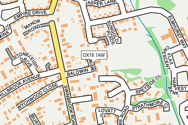 OX18 1AW map - OS OpenMap – Local (Ordnance Survey) OX18 1AW map - OS OpenMap – Local (Ordnance Survey)