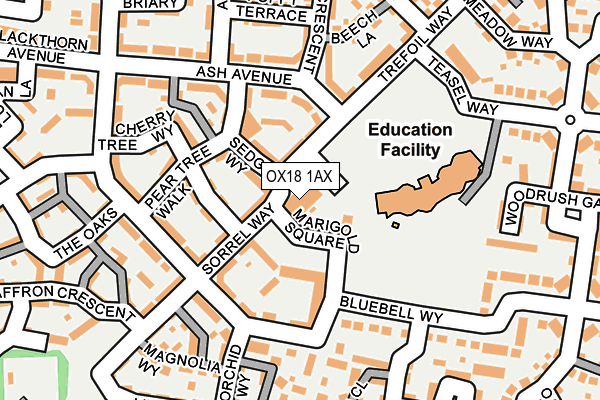 OX18 1AX map - OS OpenMap – Local (Ordnance Survey) OX18 1AX map - OS OpenMap – Local (Ordnance Survey)