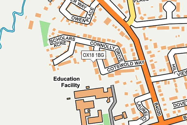 OX18 1BG map - OS OpenMap – Local (Ordnance Survey)