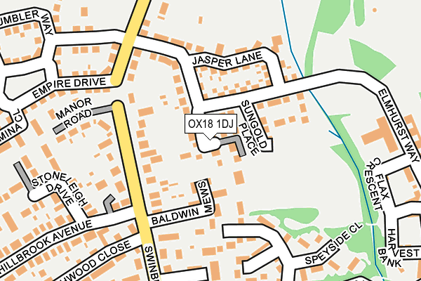 OX18 1DJ map - OS OpenMap – Local (Ordnance Survey) OX18 1DJ map - OS OpenMap – Local (Ordnance Survey)