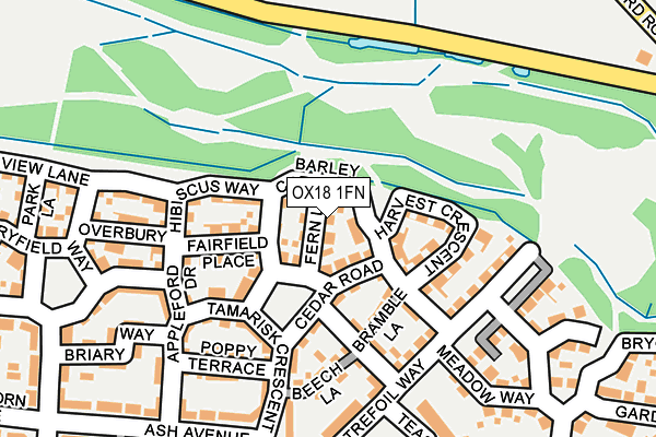 OX18 1FN map - OS OpenMap – Local (Ordnance Survey) OX18 1FN map - OS OpenMap – Local (Ordnance Survey)