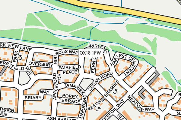 OX18 1FW map - OS OpenMap – Local (Ordnance Survey)