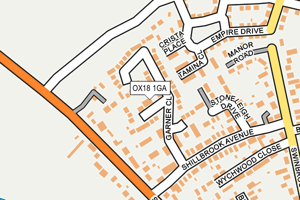 OX18 1GA map - OS OpenMap – Local (Ordnance Survey) OX18 1GA map - OS OpenMap – Local (Ordnance Survey)