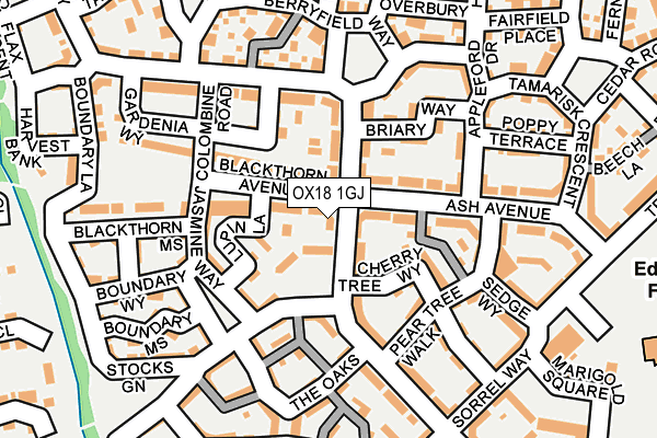 OX18 1GJ map - OS OpenMap – Local (Ordnance Survey) OX18 1GJ map - OS OpenMap – Local (Ordnance Survey)