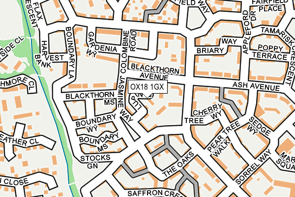OX18 1GX map - OS OpenMap – Local (Ordnance Survey) OX18 1GX map - OS OpenMap – Local (Ordnance Survey)
