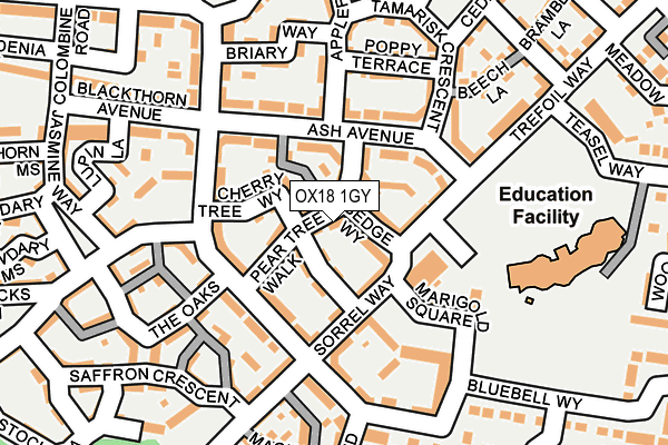 OX18 1GY map - OS OpenMap – Local (Ordnance Survey) OX18 1GY map - OS OpenMap – Local (Ordnance Survey)