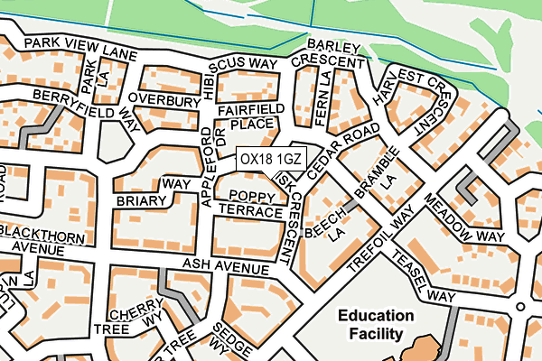 OX18 1GZ map - OS OpenMap – Local (Ordnance Survey) OX18 1GZ map - OS OpenMap – Local (Ordnance Survey)