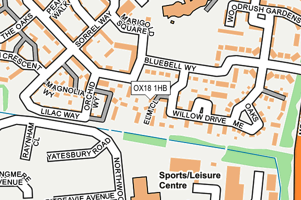 OX18 1HB map - OS OpenMap – Local (Ordnance Survey)